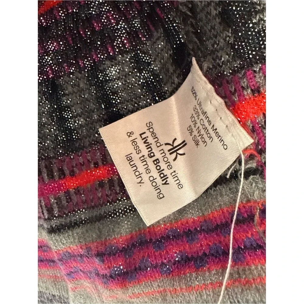 Krimson Klover Purple Merino Sweater Skirt Mini Fair Isle Size Medium Zig Zag